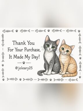 @joleary25 Custom Business Thank You Card With 2 Cats